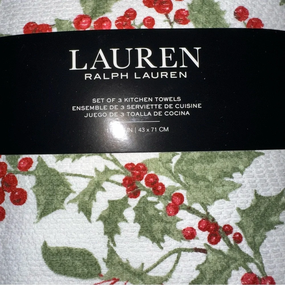 Lauren Ralph Lauren Holly Berry dish towel set with matching mini oven m…
